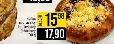 Koláč moravský borůvkový jahodový 100 g 