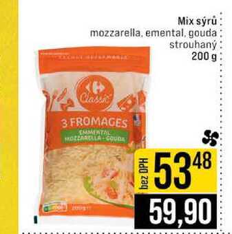 Mix sýrů mozzarella emental, gouda strouhaný 200 g 