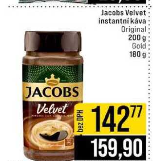 Jacobs Velvet instantní káva Original 200 g Gold 180 g