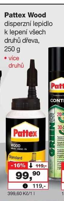 Pattex Wood disperzní lepidlo k lepení všech druhů dřeva, 250 g
