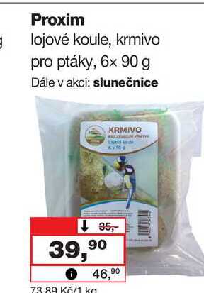 Proxim g lojové koule, krmivo pro ptáky, 6x 90 g 
