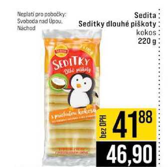Sedita Seditky dlouhé piškoty kokos 220 g