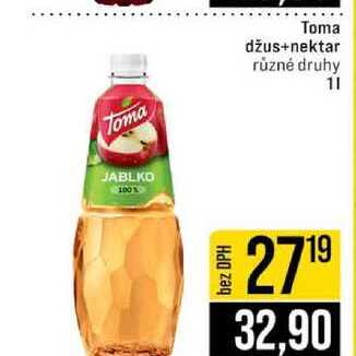 Toma džus+nektar různé druhy 1l