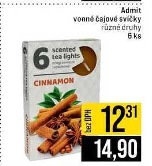 Admit vonné čajové svíčky různé druhy 6 ks 
