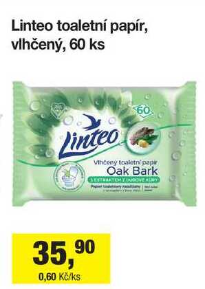 Linteo toaletní papír, vlhčený, 60 ks