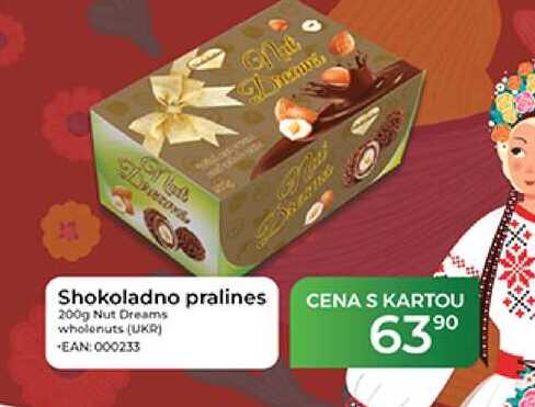 Shokoladno pralines 200g Nut Dreams wholenuts (UKR)  