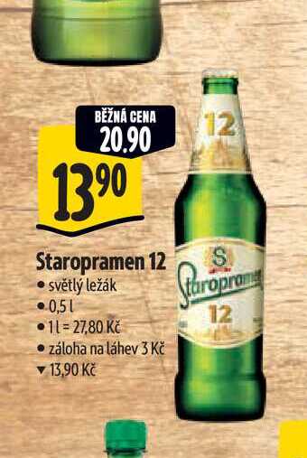   Staropramen 12 světlý ležák 0,5 l