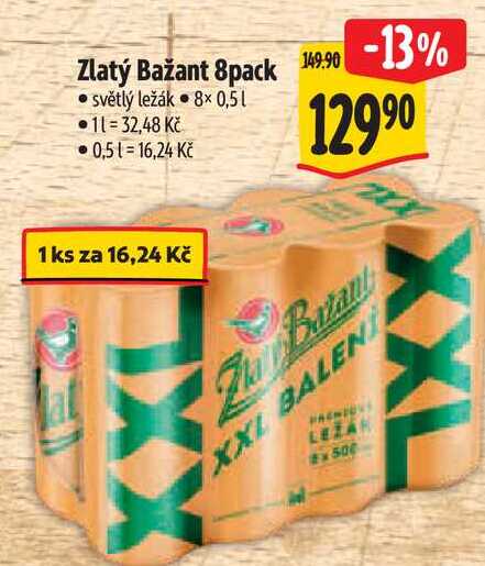 Zlatý Bažant 8 x 0,5 l
