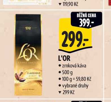   L'OR  zrnková káva 500 g  