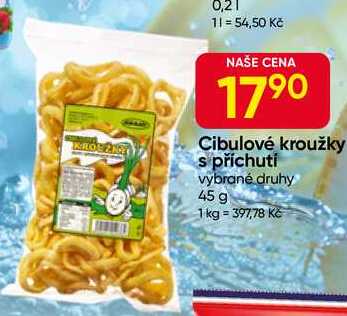 Cibulové kroužky s příchutí vybrané druhy 45 g 