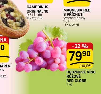 HROZNOVÉ VÍNO RŮŽOVÉ RED GLOBE 1 kg 