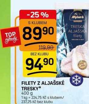 FILETY Z ALJAŠSKÉ TRESKY 400 g