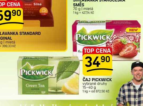 ČAJ PICKWICK vybrané druhy 15-40 g