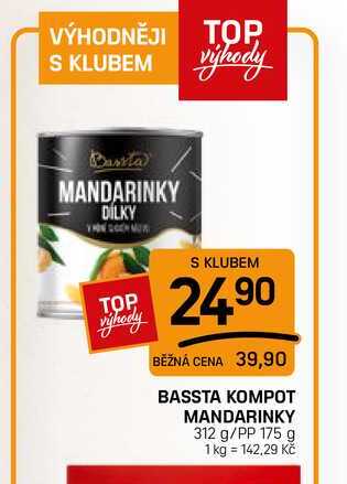 KOMPOT MANDARINKY 312 g/PP 175 g