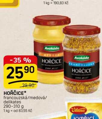 HOŘČICE francouzská/medová/ delikates 290-310 g 