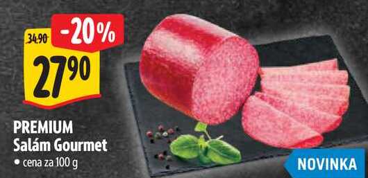 PREMIUM Salám Gourmet, cena za 100 g 