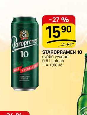 STAROPRAMEN 10 světlé výčepní 0,5l,plech