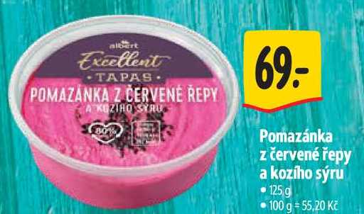 Pomazánka z červené řepy a kozího sýru, 125 g