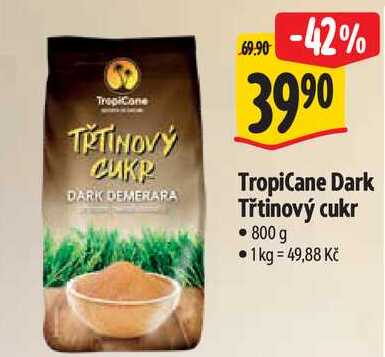 TropiCane Dark Třtinový cukr, 800 g