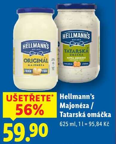 Hellmann's Majonéza/Tatarská omáčka, 625 ml