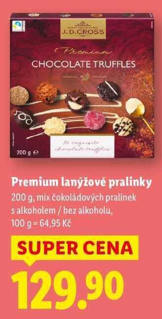 Premium lanýžové pralinky, 200 g