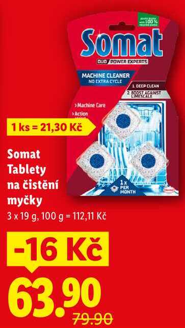 Somat Tablety čistění myčky, 3x 19 g 