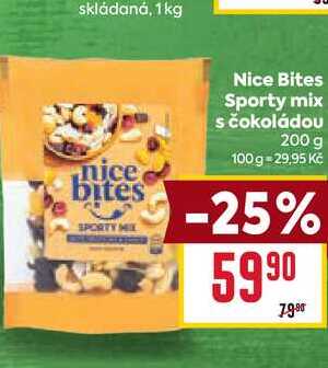 Nice Bites Sporty mix s čokoládou 200 g 