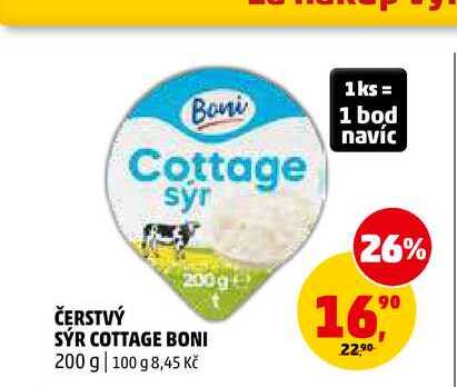 ČERSTVÝ SÝR COTTAGE BONI, 200 g
