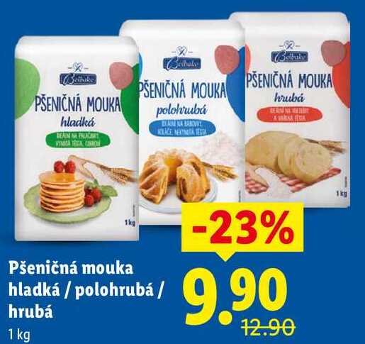 Pšeničná mouka hladká/polohrubá/hrubá, 1 kg 