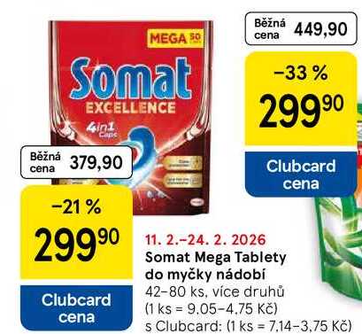 Somat Mega Tablety do myčky nádobí, 42-80 ks, více druhů  