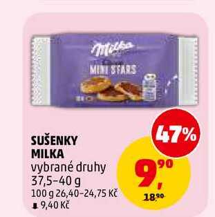 SUŠENKY MILKA, 37,5-40 g 