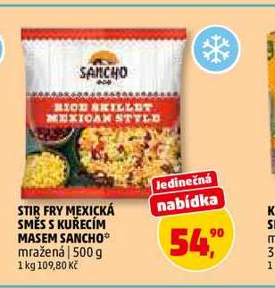 STIR FRY MEXICKÁ SMĚS S KUŘECÍM MASEM SANCHO, 500 g 