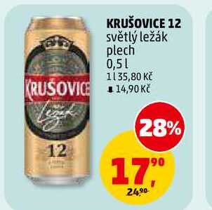 KRUŠOVICE 12 světlý ležák plech, 0,5 l