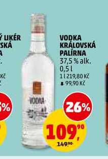 VODKA KRÁLOVSKÁ PALÍRNA, 0,5 l