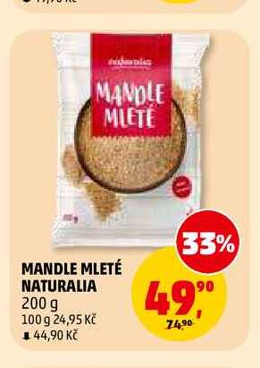 MANDLE MLETÉ NATURALIA, 200 g