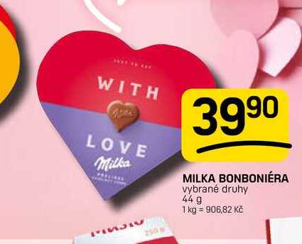 MILKA BONBONIÉRA vybrané druhy 44g