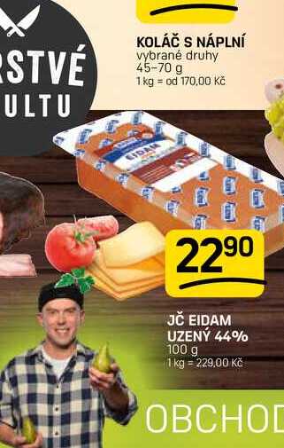 JČ EIDAM UZENÝ 44% 100 g 
