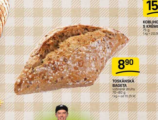 TOSKÁNSKÁ BAGETA vybrané druhy 70-80 g 