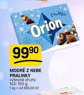 MODRÉ Z NEBE PRALINKY vybrané druhy 143-150 g 