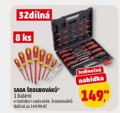 SADA ŠROUBOVÁKŮ, 1 balení