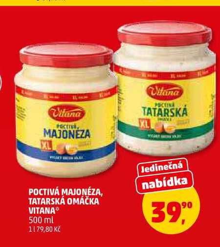 POCTIVÁ MAJONÉZA VITANA, 500 ml 