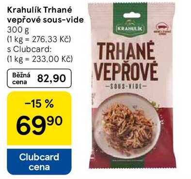 Krahulik Trhané vepřové sous-vide, 300 g  