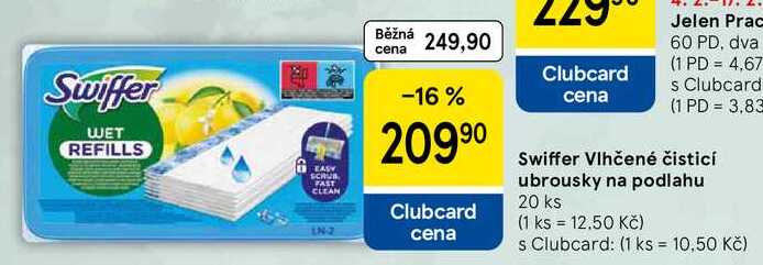 Swiffer Vlhčené čisticí ubrousky na podlahu, 20 ks