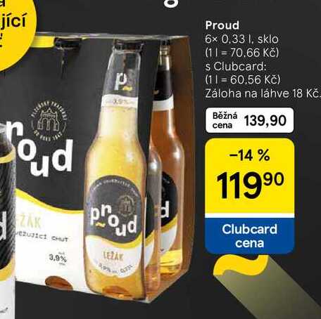 Proud, 6× 0.33 l, sklo  