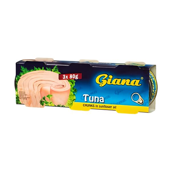 Giana Tuňák kousky ve slunečnicovém oleji 3x80g