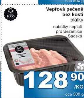 Vepřová pečeně bez kosti plátky 1kg