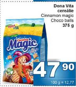 Dona Vita cereálie Cinnamon magic Choco balls 375 g 