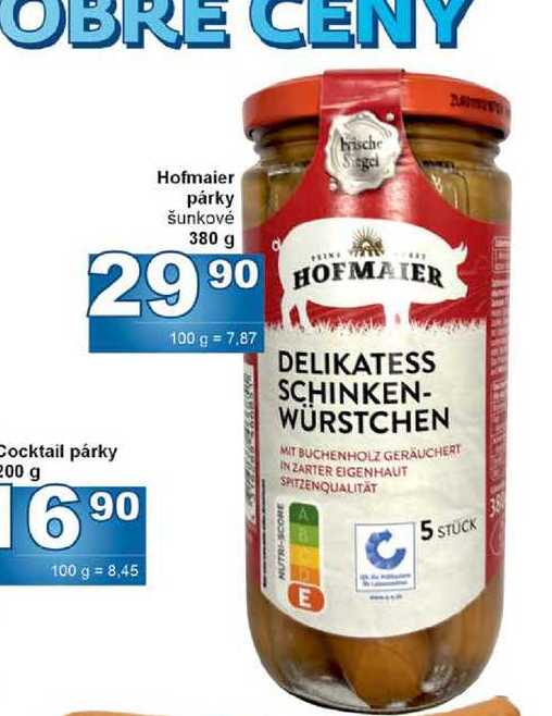 Hofmaier párky šunkové 380 g