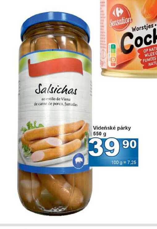 Vídeňské párky 550 g 