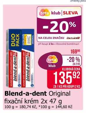 Blend-a-dent Original fixační krém 2x 47 g 